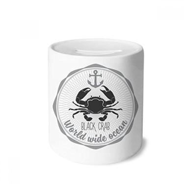 Imagem de DIYthinker Caixa de moedas de cerâmica com desenho de caranguejo e estampa de organismo marinho para presente de cofrinho