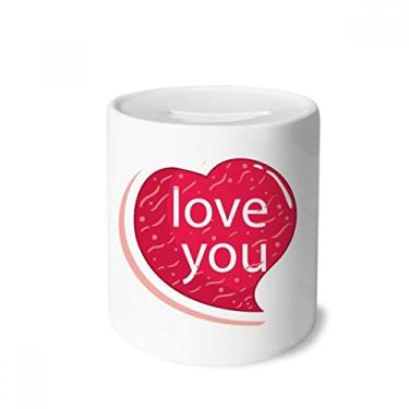 Imagem de Dia dos Namorados Coração Rosa I Love Money Box Caixa de Cerâmica Porta-Moedas Presente