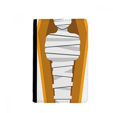 Imagem de Porta-passaporte com estampa de ilustração do caixão do Egito, porta-cartões Notecase Burse