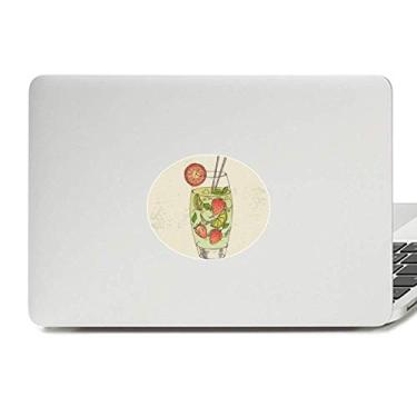 Imagem de Adesivo de vinil com estampa de suco de fruta de morango, decalque para notebook