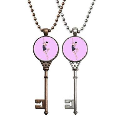 Imagem de OFFbb-USA Ginasta rítmica Poiovetsian Dance Art Key Necklace Pendant Jewelry Decoração de casal