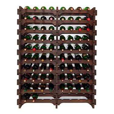 Imagem de Adega Vinho Madeira 80 Garrafas Cor Imbuia C08 Cevey Adegas e Artesanatos