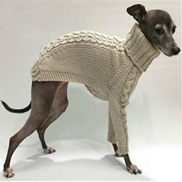 Imagem de Suéter de malha de cor sólida para cães grandes, tamanho médio, outono e inverno, suéter de cachorro grande quente