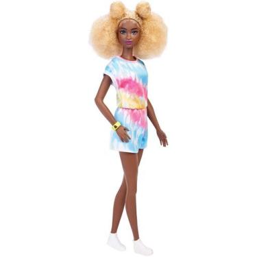 Imagem de Boneca Barbie Fashionista Cabelo Afro Loiro 30cm Mattel -180