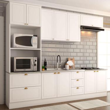 Imagem de Cozinha Completa Atlanta 10 Portas 5 Gavetas 100% Mdf Americana Branco - Panorama Móveis