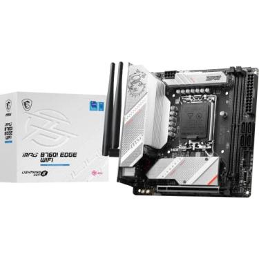 Imagem de MSI Placa mãe MPG B760I Edge WiFi Gaming (suporta processadores Intel de 12ª/13ª geração, LGA 1700, DDR5, PCIe 5.0, M.2, LAN de 2,5 Gbps, USB 3.2 Gen2, Wi-Fi 6E, Mini-ITX)