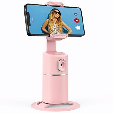 Imagem de Tripé de rastreamento automático de rosto, sem necessidade de aplicativo, rotação de 360°, rosto, corpo, telefone, suporte para câmera, suporte para rastreamento de telefone inteligente(Pink)