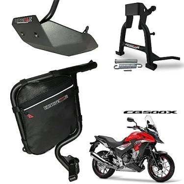 Imagem de Kit Protetor de Carenagem COM Bolsa Direita + Protetor de Carter + Cavalete Central Modelo Coyote - CB 500 X