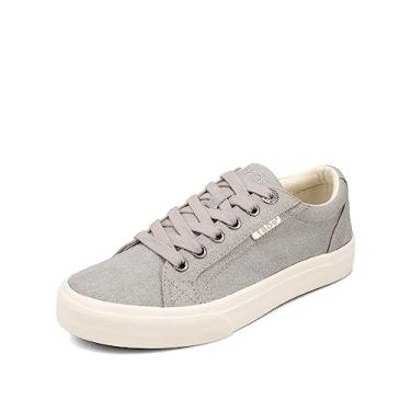 Imagem de Tênis feminino Taos Footwear Plim Soul, Grey Wash Canvas, 7.5