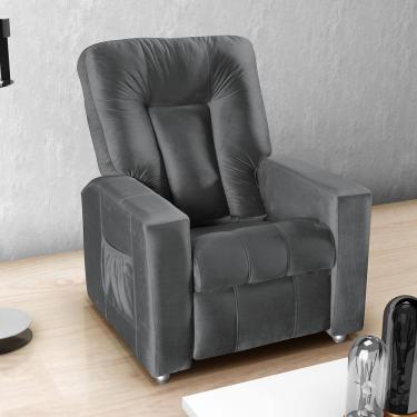 Imagem de Poltrona Matrix MX5 Pallas com Encosto Reclinável e Apoio para os Pé, Revestida em Veludo