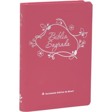 Imagem de Bíblia Sagrada Feminina Letra Grande Linha Ouro Capa Luxo Pink Índice Impresso Para Mulheres Meninas Jovens Adolescentes