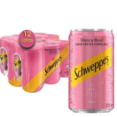 Imagem de Tônica Schweppes Rose Frutas Vermelhas 220ml  12 Latas 