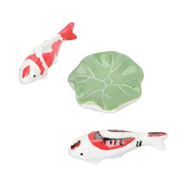 Imagem de FRCOLOR 3 Peças Decoração Para Casa Enfeites Em Miniatura De Peixes De Cerâmica Peixes De Aquário Falsos Orbes De Cerâmica Estatuetas De Peixes De Porcelana Enfeites De Casa De Peixes