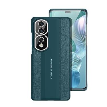 Imagem de Capa de celular Capa de couro real compatível com Huawei Honor 50, capa protetora de couro cerâmico fino, capa leve e resistente, capa anti-queda para PC compatível com Huawei Honor 50 (Size : Green