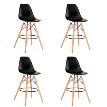 Imagem de Banqueta Alta Charles Eames Eiffel 133BPP Cor:Preto;Quantidade:4