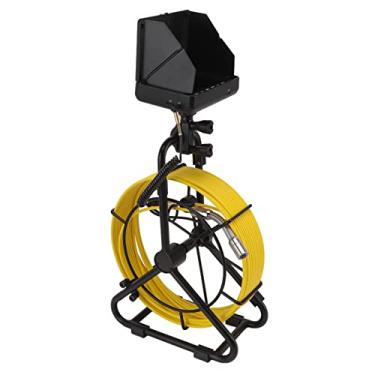 Imagem de Câmera de inspeção de esgoto de tubo de 18 mm, endoscópio de parede com encanamento de parede de 1080p HD com visor LCD de 5 polegadas, luz LED e cartão de memória 8G, endoscópio industrial de tubo de