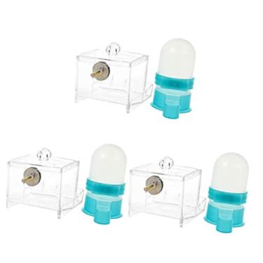 Imagem de 3 conjuntos alimentador bebedouro de água enraizados alimentador de pintinhos kit de alimentador de galinheiro alimentador de galinheiro de plástico gaiola alimentador de água de