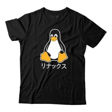 Imagem de Camiseta Linux Pinguim Kanji Programador Geek