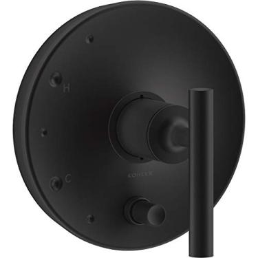 Imagem de KOHLER Acabamento de válvula de chuveiro Purist T14501-4-BL, preto fosco