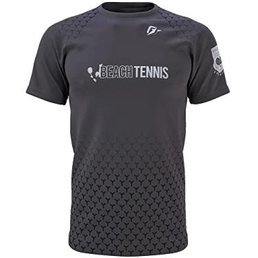 Imagem de Camiseta Raglan Beach Tennis Unissex Classic Stars Monocromático Cinza-Escuro