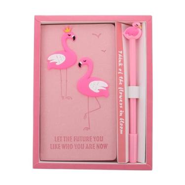 Imagem de COHEALI Caderno Flamingo Presente Bloco Notas Presentes Do Flamingo Bloco Notas Diário Do Flamingo Diário e Caneta Caderno Viajantes Papel Desenho Animado Rosa Definir Viagem
