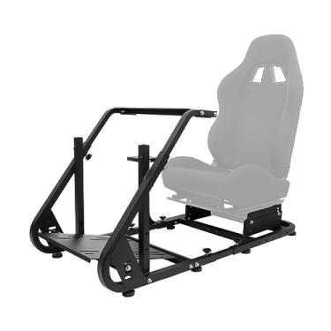 Imagem de Mokapit Racing Simulator Cockpit with Mountable Monitor Bracke Compatible with T500,T30,T300RS, FANTEC,Logitech G29,G92,G923 Gaming Frame without TV Support Pole, Pedals, Handbrake, Steering Wheel