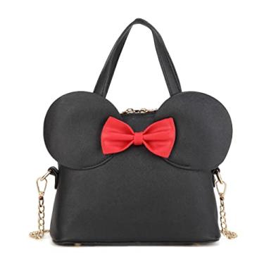 Imagem de Cutie Dome Bolsa Orelhas de Mouse Arco Bolsa de Ombro Crossbody Pequena Bolsa Bolsa de Zíper para Meninas Mulheres, Preta, Pequena, Preto/bahama p, S, Cúpula