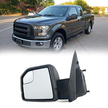 Imagem de Lqito Espelho retrovisor do lado esquerdo do motorista com montagem de vidro para ponto cego serve para Ford F150 2015-2020 sem seta manual dobrável não aquecido (3 pinos)