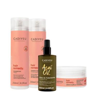 Imagem de Kit Cadiveu Essentials Hair Remedy Shampoo Condicionador Máscara E Aça