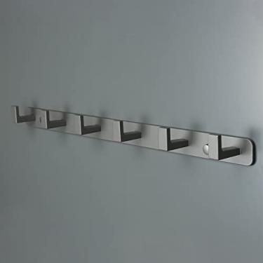 Imagem de Vanloory Cabideiro, 6 ganchos triplos de aço inoxidável resistente, ganchos de parede de armazenamento de parede, gancho de roupas rústicas/trilho de gancho para chave para banheiro e cozinha entrada