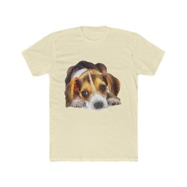Imagem de Camiseta masculina Beagle "Daisy Mae" de algodão da Doggylips™, Sólido natural, 3G