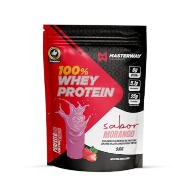 Imagem de Masterway Suplementos - Whey Protein 100% Concentrado - 910g (Morango)