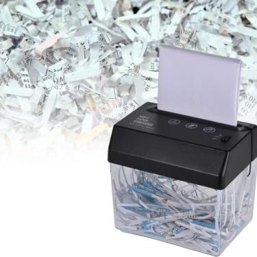 Imagem de Topyond Mini triturador de papel para uso doméstico, triturador de plástico resistente ao desgaste com faca de metal USB A6, triturador de papel elétrico portátil durável para escritório