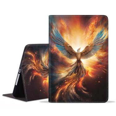 Imagem de WEUIUJKILO Capa para Samsung Galaxy Tab A9 Plus polegadas 2023 (modelo: SM-X210/X216/X218), capa inteligente de couro PU fina dobrável com hibernar/despertar automático, Phoenix on Fire