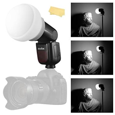 Imagem de Godox Difusor de cúpula AK-R22, modificador de difusor de flash compatível com GODOX V1 Flash Series/AD100Pro Speedlite, use com GODOX H200R cabeça de flash redonda para AD200/AD200Pro Monolight