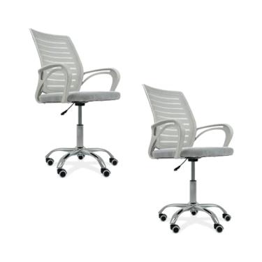Imagem de Oficial Webshop - Kit 2 Cadeiras de Escritório Secretaria Diretor Roma Ergonômica - Branca