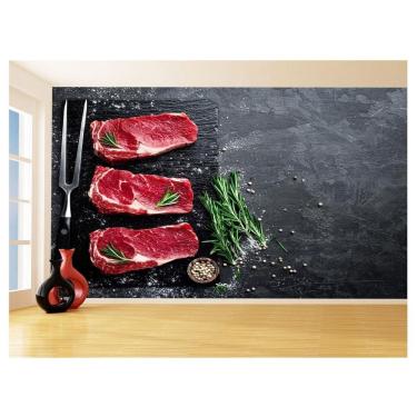 Imagem de Papel De Parede 3D Alimentos Carne Churrasco Sal 3,5M Al268