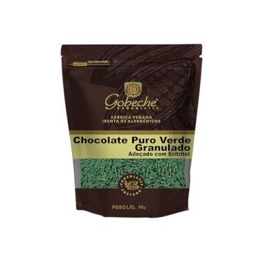 Imagem de Chocolate Puro Verde Chlorella + Limão Granulado Gobeche - Adoçado com Eritritol - 90g