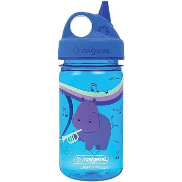 Imagem de Nalgene Garrafas de água Kids Sustain Grip-N-Gulp feitas com material derivado de 50% de resíduos de plástico (usando equilíbrio de massa certificado ISCC), copo à prova de vazamento, durável, livre