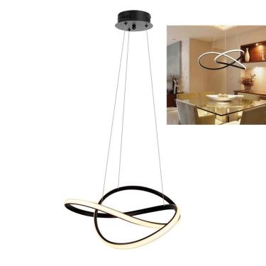 Imagem de Lustre Luminária 3 em 1 Orgon Moderno Pendente Arco Led Perfil Infinito Luxo Sala de Jantar Iluminação Quarto Ambiente Residencial Recepção Comercial