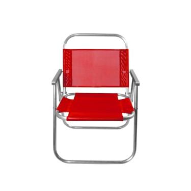 Imagem de CADEIRA DE PRAIA PISCINA PESCA CAMP ACAMPAMENTO ALUMÍNIO SENTAR REFORÇADA 150 Kg