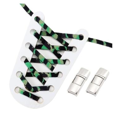 Imagem de Elastic Shoelaces Sneakers Fashion Mix And Match Colors Quick Shoelaces Suitable For All Shoes(Green camouflage)