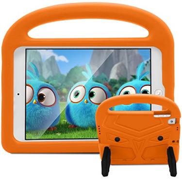 Imagem de UUcovers Capa infantil para iPad Mini 5/4/3/2/1 de 7,9 polegadas, capa de silicone à prova de choque com suporte, laranja