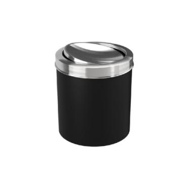 Imagem de Lixeira com Tampa Basculante Inox 5,4 L, 19,5 x 20 x 22,4 cm, Preto, Coza