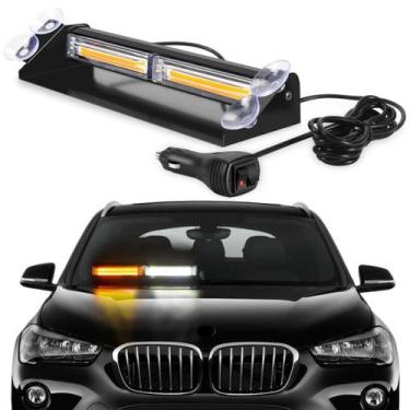 Imagem de Giroflex Sinalizador Led Vigilante Amarelo Branco Parabrisa - COB
