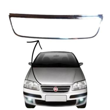 Imagem de Moldura Grade Friso Superior Cromada Fiat Idea 2003 a 2010, Cromado