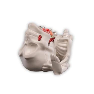 Imagem de Baleiro de Caveira com Crânio Removível Recipiente para Balas - Decoração de Halloween para Guardar Doces e Balas