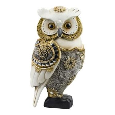 Imagem de Enfeite Decorativo Decoração Rack Sala Coruja Branca - 17cm - Taimes C