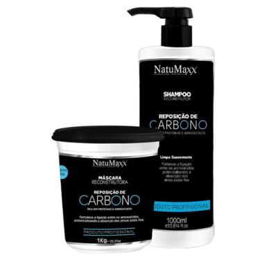 Imagem de Kit Reposição Carbono Natumaxx Shampoo 1 litro + Máscara Reconstrução 
