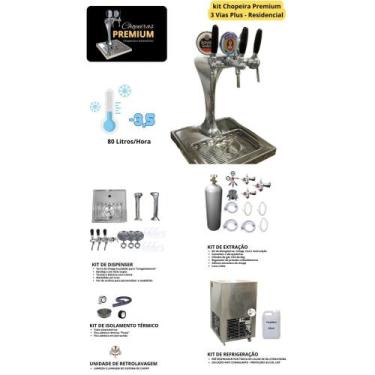 Imagem de Chopeira Naja Plus 3 Torneiras Kit Completo Residencial - BR Cooler